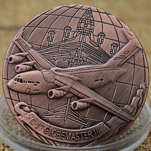 Globemaster III Cargo US Air Force - C-17 - Embossed Commemorative Medal - Free SHIPPING - See Item Description It Applies !