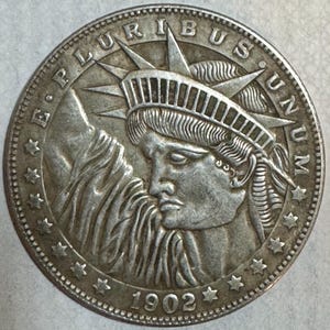 1902 Lady Liberty Dollar Hobo Commemorative Silvery Coin- 1 or 2 Coin Deal- Free Shipping - See Item Description It Applies !