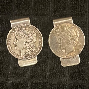 Morgan / Peace Silvery Dollar Money Clip- Classy Professional Look- Many Options - 100% Cowboy - Perfect Wedding Gift - See Item Description