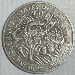 In Hell With the Demons Morgan Dollar Hobo Commemorative Silvery Coin - 1 or 2 Coin Deal- Free Shipping - See Item Description It Applies !