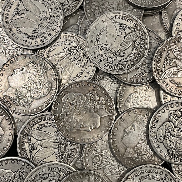 Morgan Dollar Coins - Lots of  5, 10, 50 & 100 Perfect For Jewelry Making, Crafting Projects - 2 Order Options - See Item Description