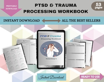 PTSD Trauma Processing Workbook, Trauma Memories Resource , CBT Anxiety Workbook Anger Management, Therapy Self Care Journal Mental Health.