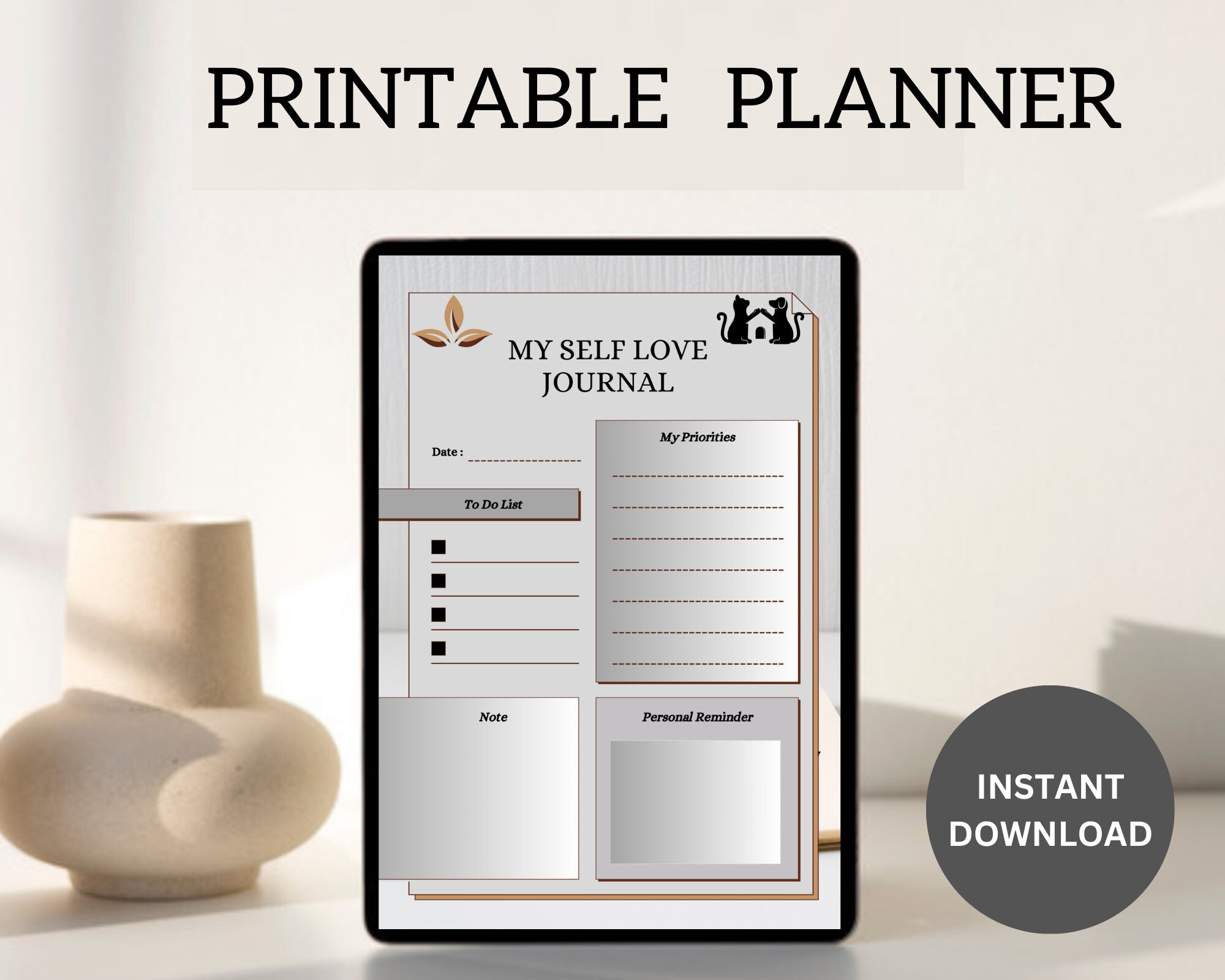 Self Love Planner Digital PDF - Nurturing Your Inner Glow – Goal ...