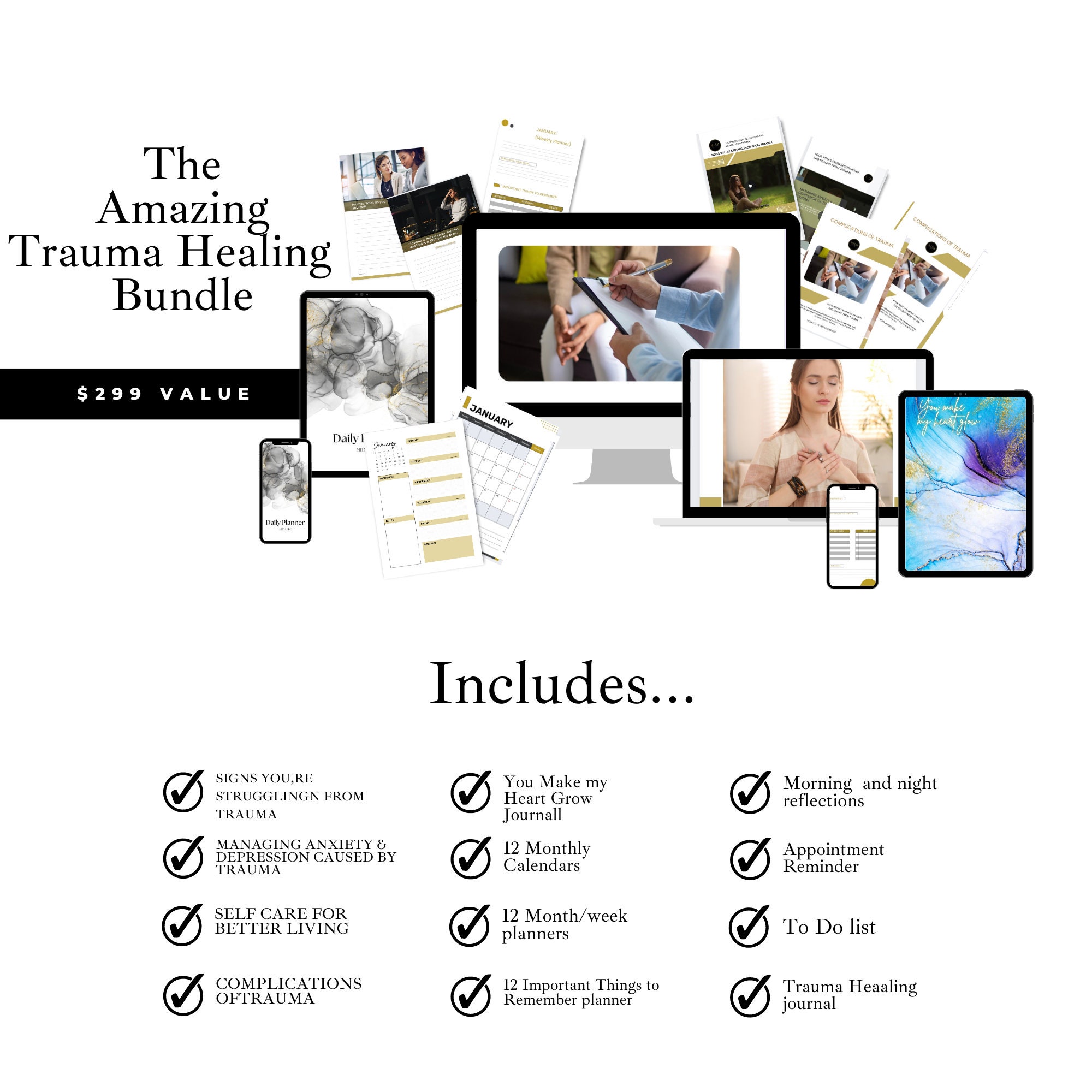 Trauma Healing Bundle Workbook – Digital Download for Personal Growth ...