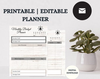 Digital Product Budget Planner Editable Resume Template – Digital Download