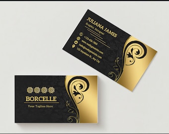 Black and Gold Elegant Business Card Digital Download - Professional Branding – Professional Branding – Digital Download