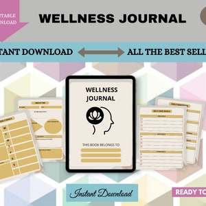 Wellness Journal | Digital Journal | Mindfulness Journal | Meal Planner | Fitness Tracker | Mental Health | Self Care | Mindfulness.
