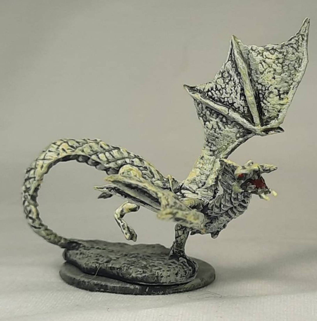 White Dragon Wyrmling Dnd Miniature Painted for Dungeons and - Etsy