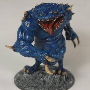 Blue Slaad DnD Miniature Painted for Dungeons and Dragons.