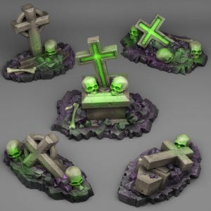 Creepy Cemetery Tombs (set of 5) - Print Your Monsters