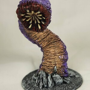 Purple Worm DnD Miniature Painted for Dungeons and Dragons.