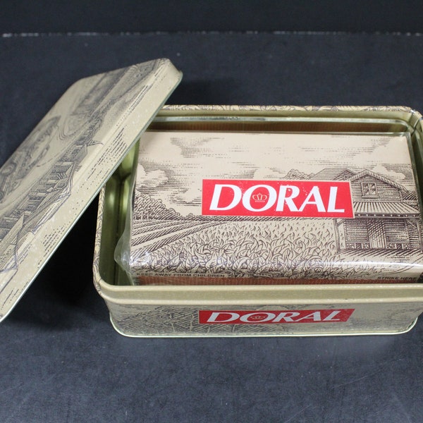 Doral Metal Tin Collectors Edition With Sealed Wood Matches 1996 / Doral Brand Cigarettes Vintage Advertising / Tobacciana Collectible