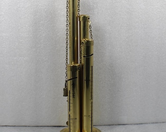 Brass Tower Bank Vintage Coin Saving 4 Tube Sorter Quarters Dimes Nickels Pennies
