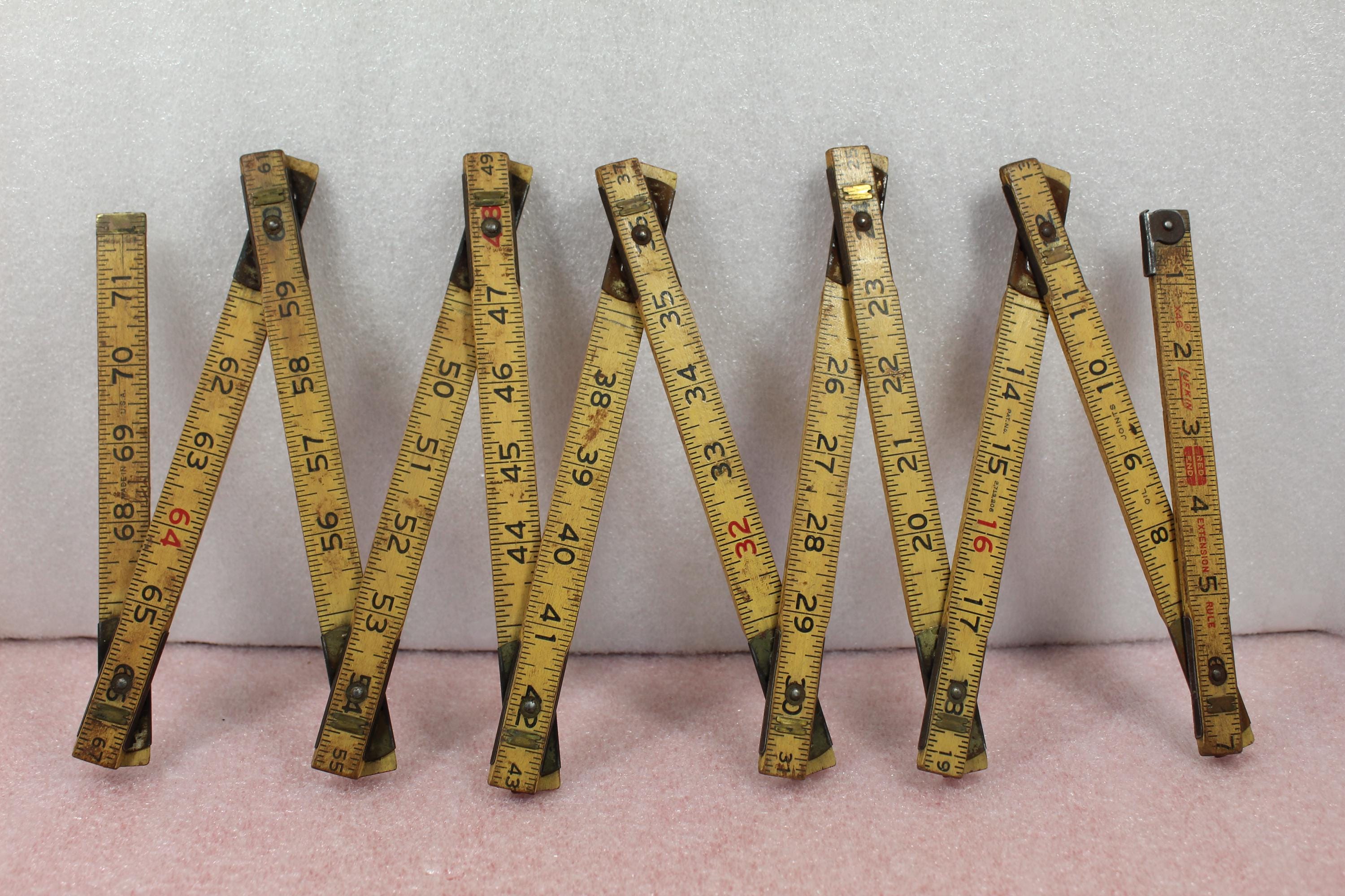 End Up Ruler Vintage Lufkin Red End Folding Ruler / Zigzag Ruler / Brick Mason's ...