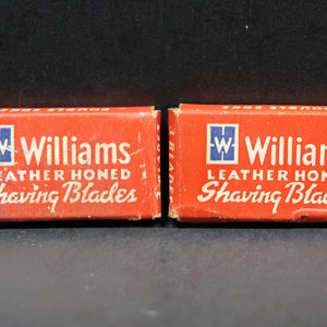 Vintage Razor Blades  - Williams Leather Honed Shaving Blades Lot Of 2 Packs Of 3 Blades / Double Edge Razor Blades / Surgical Steel