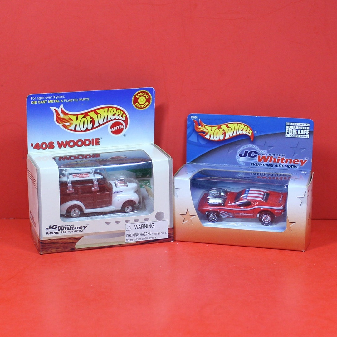 Hot Wheels JC Whitney 40's Woodie 1999 and 2002 Red Rodger Dodger