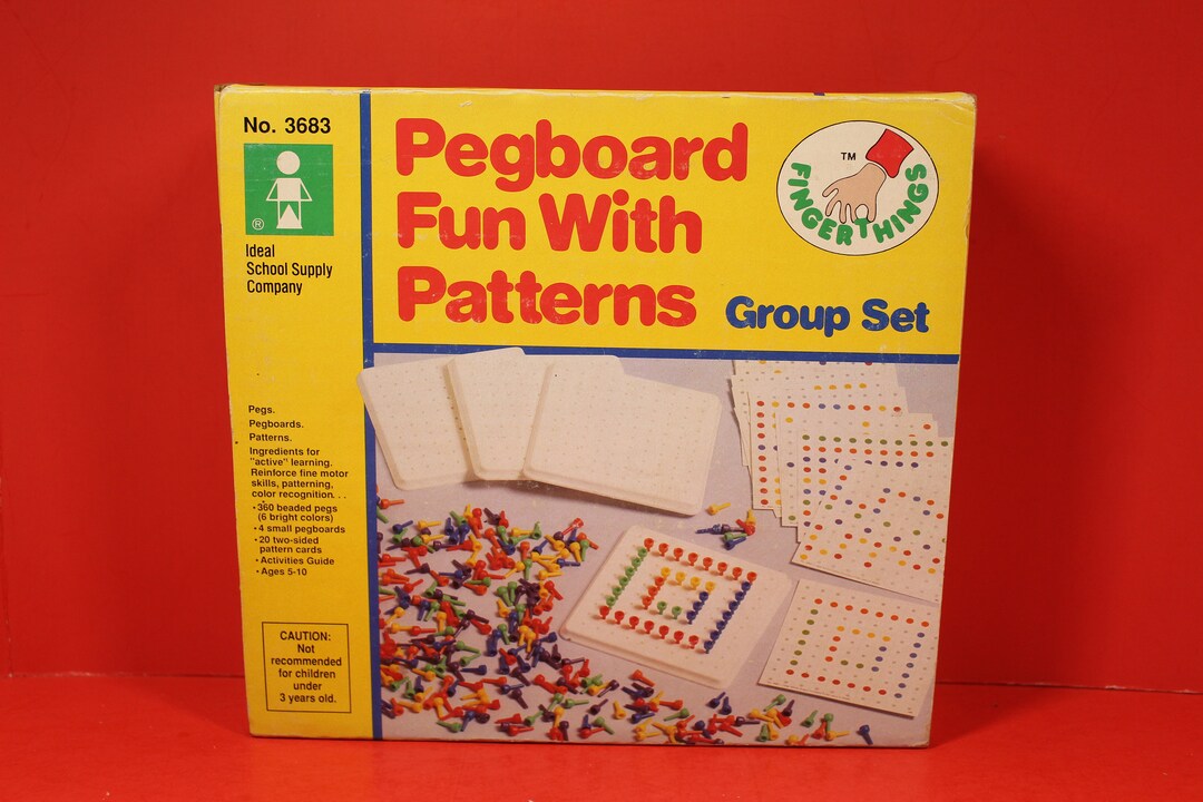 Pegboard Fun W/ Patterns Group Set Vintage Toy / Ideal School Etsy