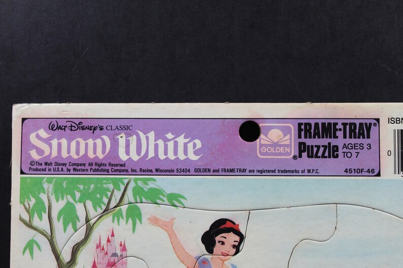 Snow White Frame Tray Puzzle / Vintage Walt Disney Snow White and the ...