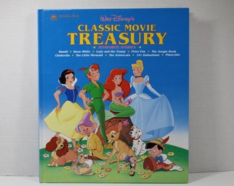 Walt Disney's Classic Movie Treasury Book / Vintage Edition 1991 Golden Book / Oversized Children’s Storybook / 10 Favorite Disney Stories