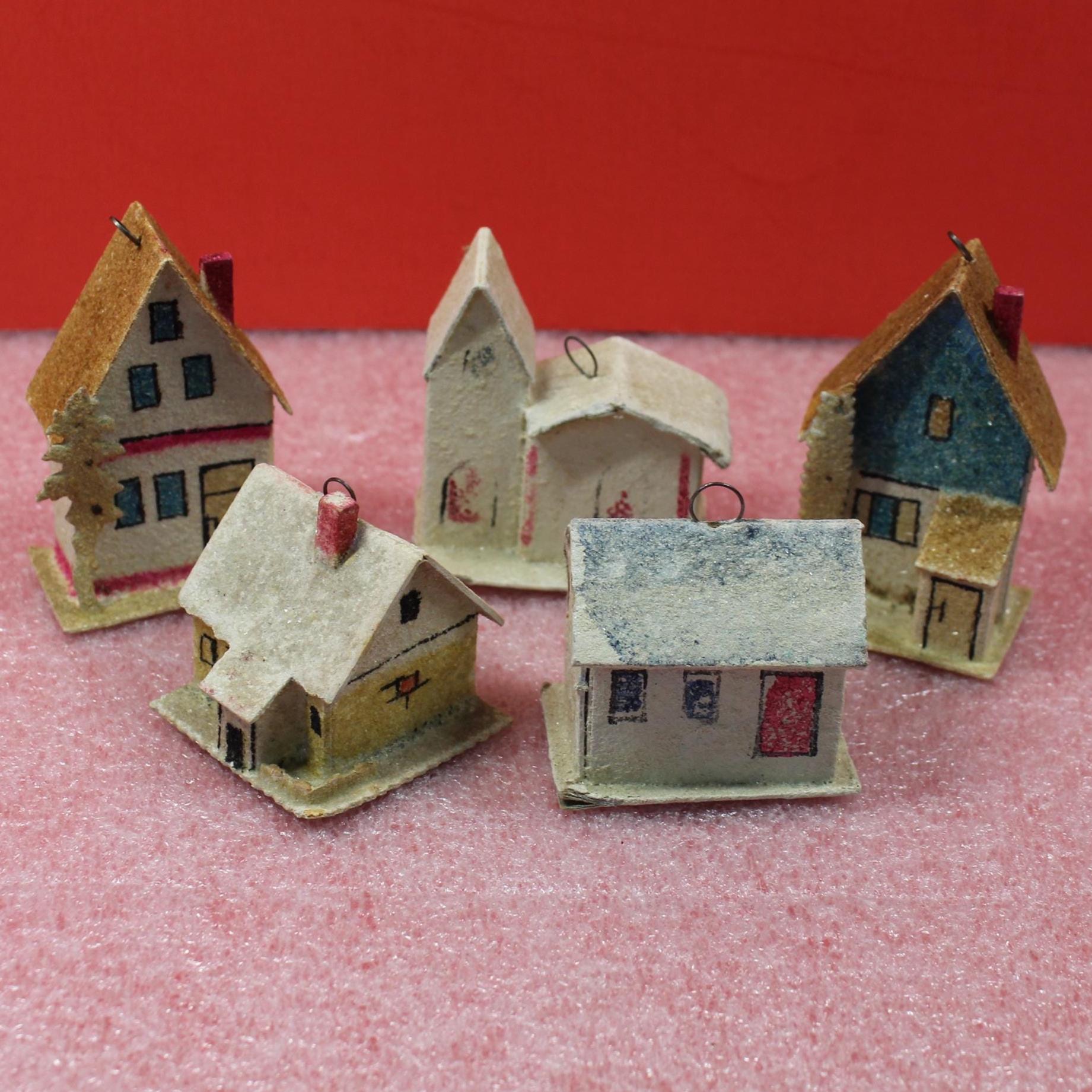 Maison Miniature Vintage En Bois Et Métal Des Années 1950 Pour Village De Noël Putz Ou Scène De Train - 5,5 Pouces