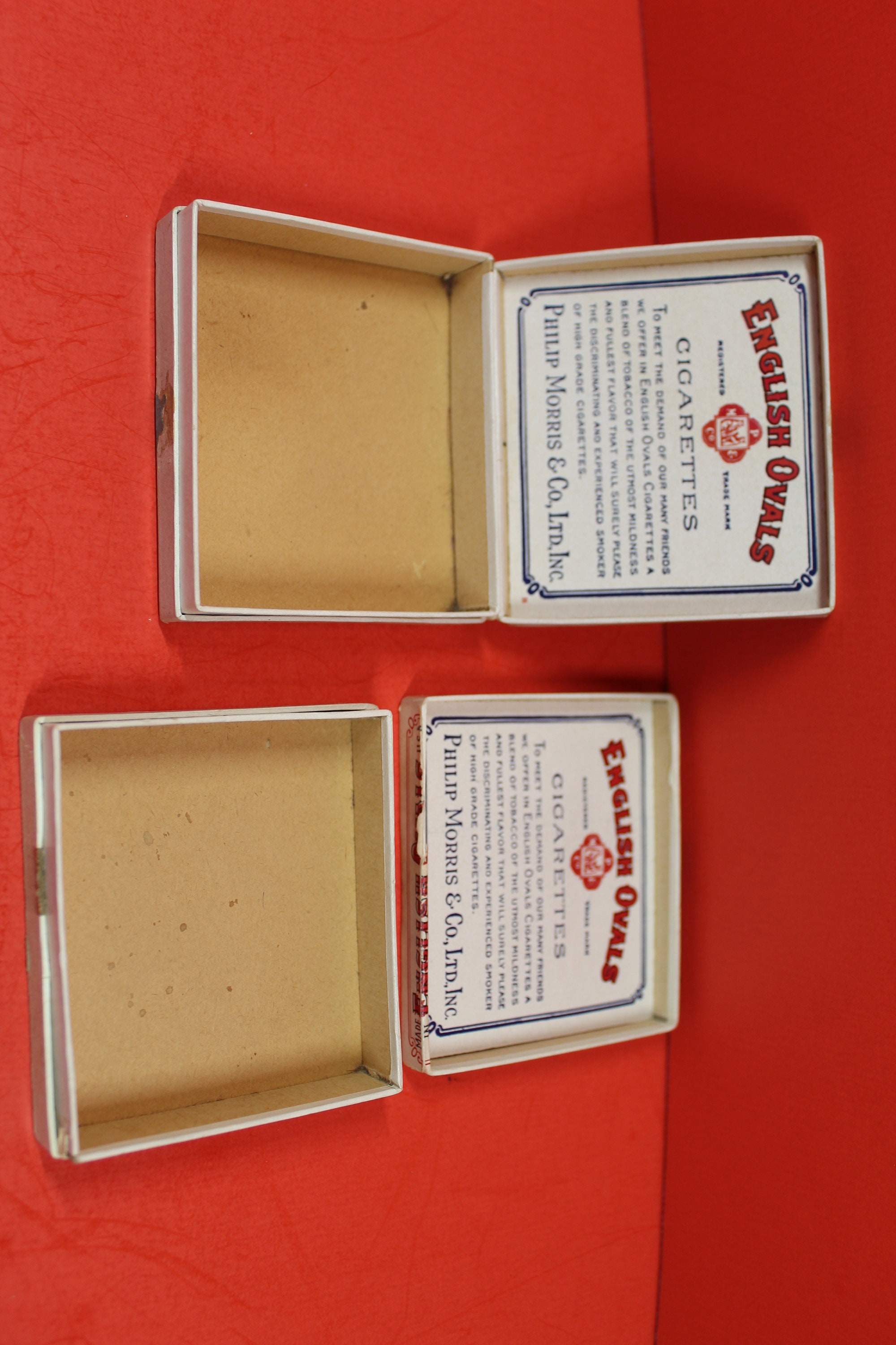 Vintage Philip Morris Cigarette Box Lot of 2 - Empty / Vintage Tobacco  Advertising
