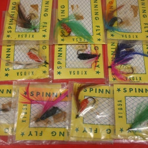 10 Vintage Spinning Fly Fishing Hooks / Japan