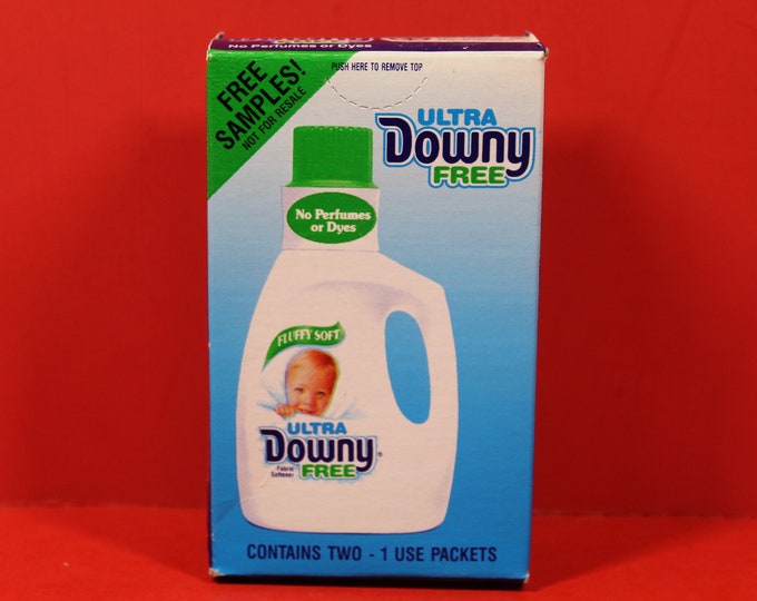 Vintage 1991 Ultra Downy Free Fabric Softener Box of 2 Sample Packets