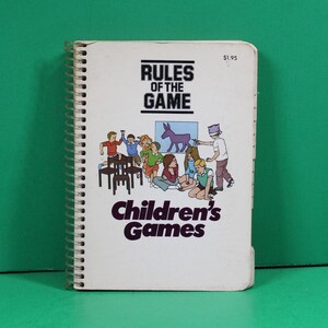 Rules of the Game - Children&#39;s Games, Spiral Bound Book / Crown Handi Thumb Index Books, Vintage 70&#39;s