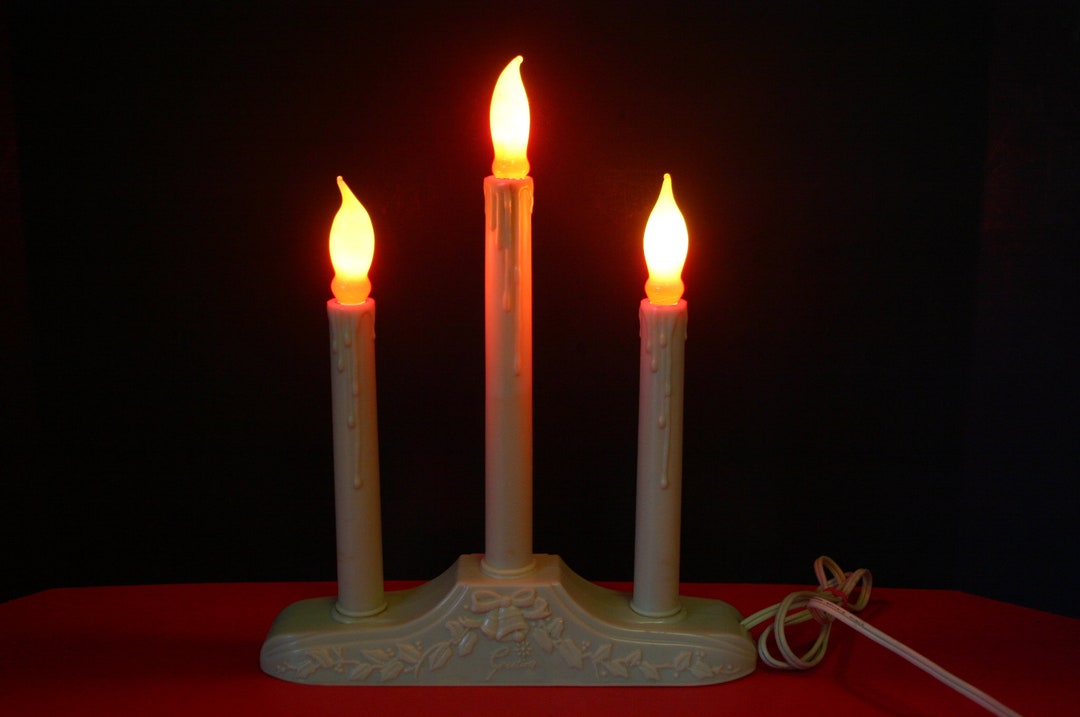 Vintage Electric Christmas Candle Molded Plastic Wax Melt Etsy