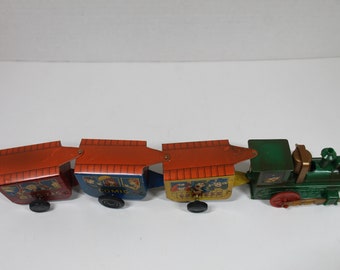 Vintage Russ Berrie & Co Plastic and Tin Wind up Toy Train