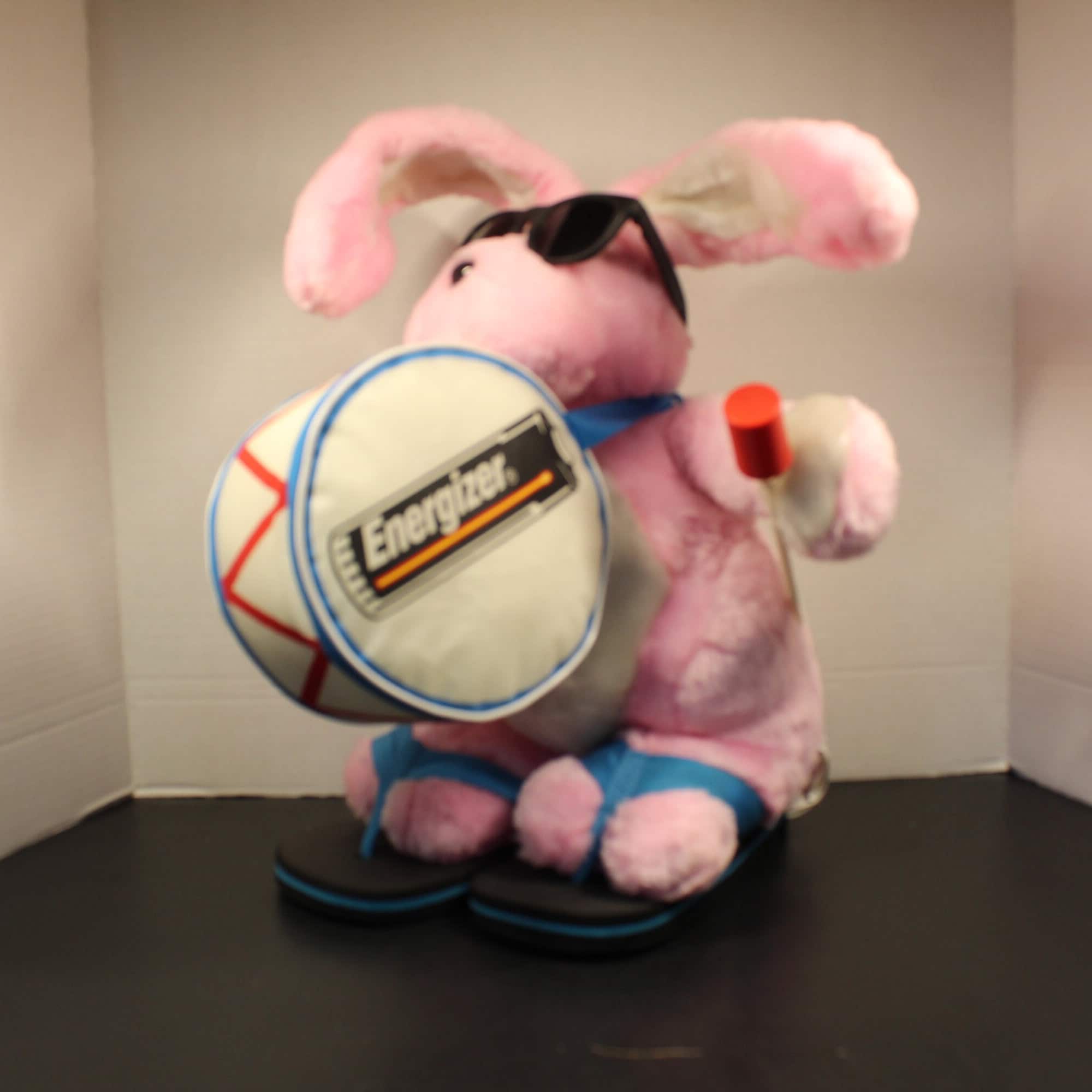  OriginalBashfulSunshineBunnyうさぎ 1995 ENERGIZER Bunny Plush Stuffed Toy Rabbit Drum Glasses