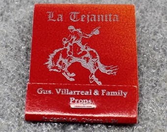 Vintage Matchbook - La Tejanita Restaurant Arlington Heights / Full Book Un-Struck / Memorabilia / Gus Villarreal & Family Chicago IL