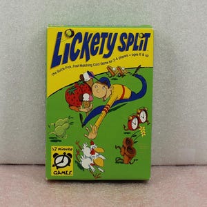 Lickety Split Card Game Vintage 2002 by Gamewright 100% Complete /12 Minute Fast Game / Matching Card Game
