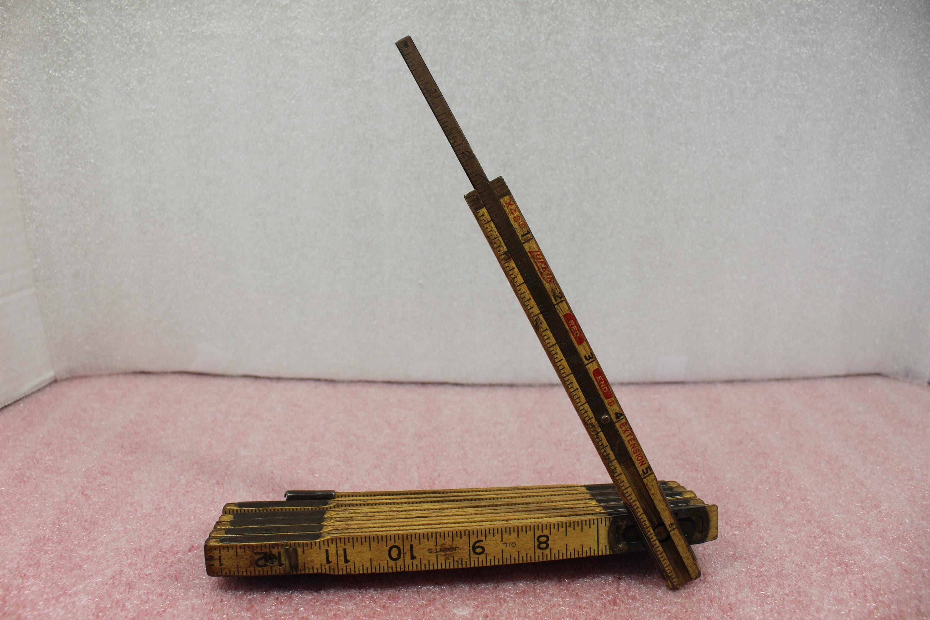 End Up Ruler Vintage Lufkin Red End Folding Ruler / Zigzag Ruler / Brick Mason's ...