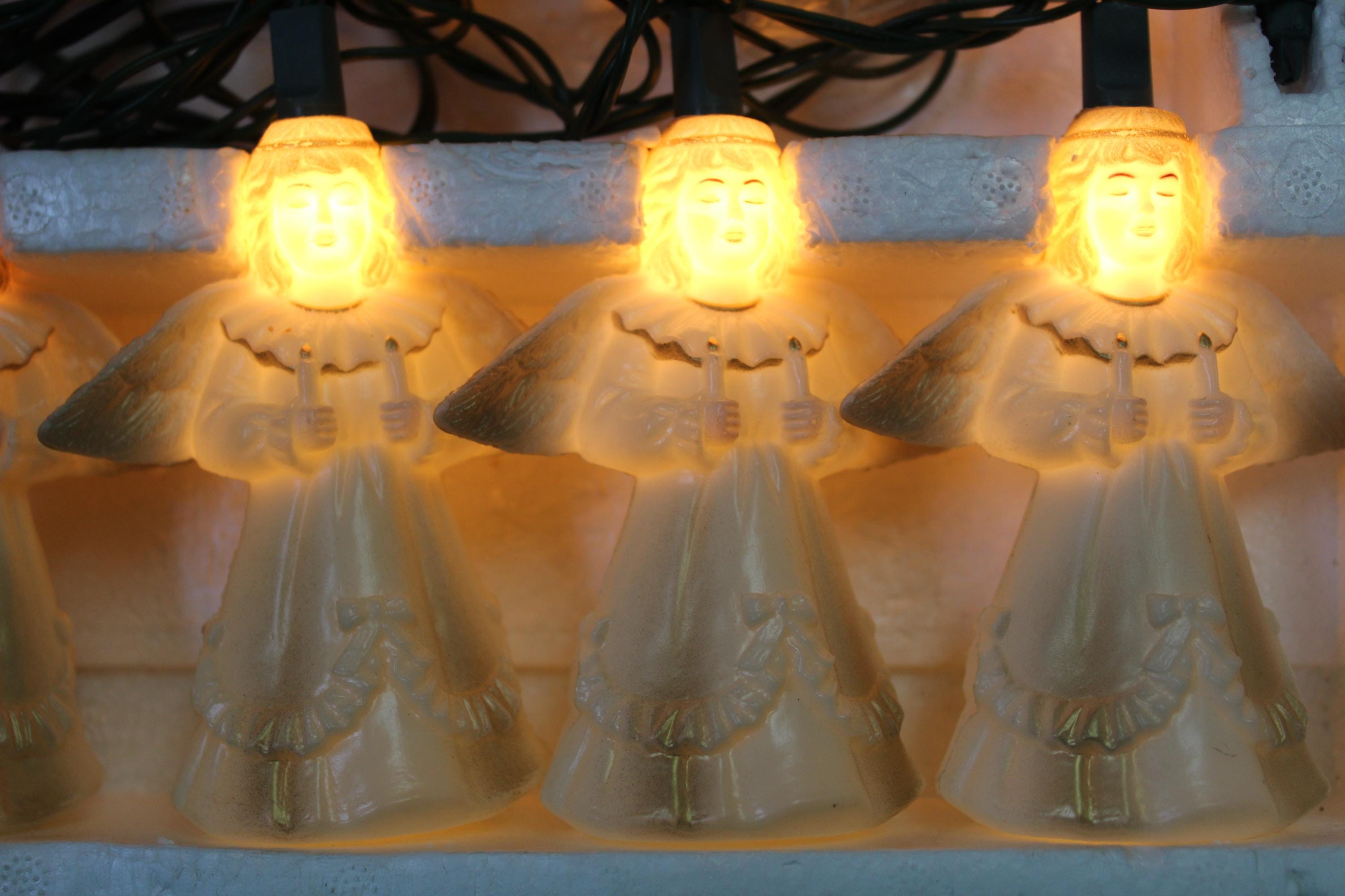 Vintage Christmas Around the World 80's Angel String Lights in Box ...
