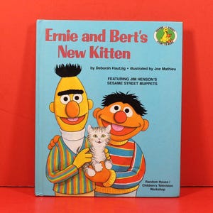 Vintage Children&#39;s Book Ernie and Bert&#39;s New Kitten Sesame Street Star to Read / Jim Henson&#39;s Muppets
