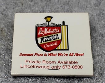 LOU MALNATI'S PIZZERIA, Pizza Restaurant - Lincolnwood, Illinois - Vintage Chicagoland Matchbook / Advertising / Bar / Deep Dish History