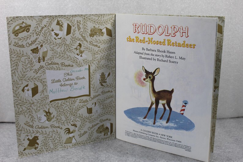 A Little Golden Book "rudolph the Red Nose Reindeer" Vintage Children's ...