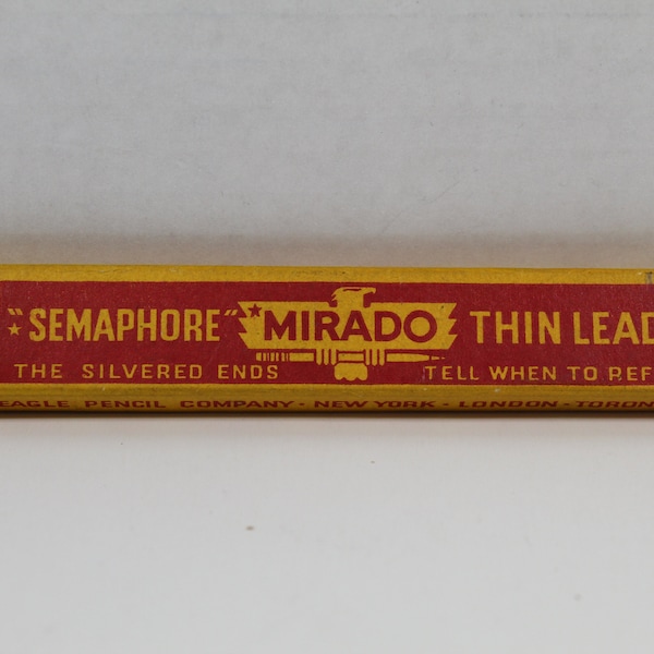 Thin Leads Eagle Semaphore Mirado Pencil Lead Sticks Red with Silvered Ends Vintage 1936