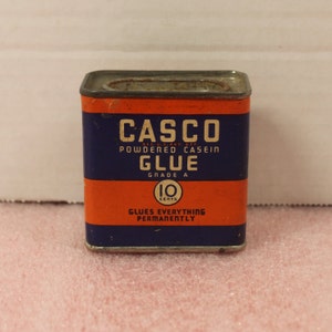 Vintage Tin Casco Powdered Casein Glue Tin / Borden Company / Collectible Vintage Advertising