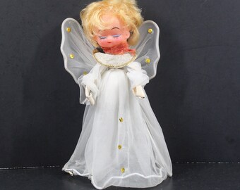 Vintage Christmas Angel  / Handmade / Small Tree Topper / Christmas Holiday Decor