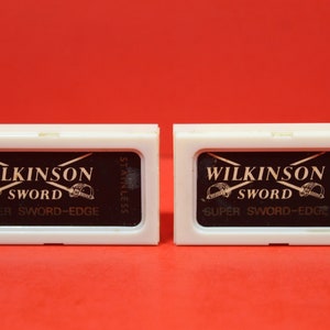Vintage Razor Blades  - Wilkinson Sword Super Sword-Edge Razor 5 Blade Pack Lot Of 2 / Total 10 Stainless Blades