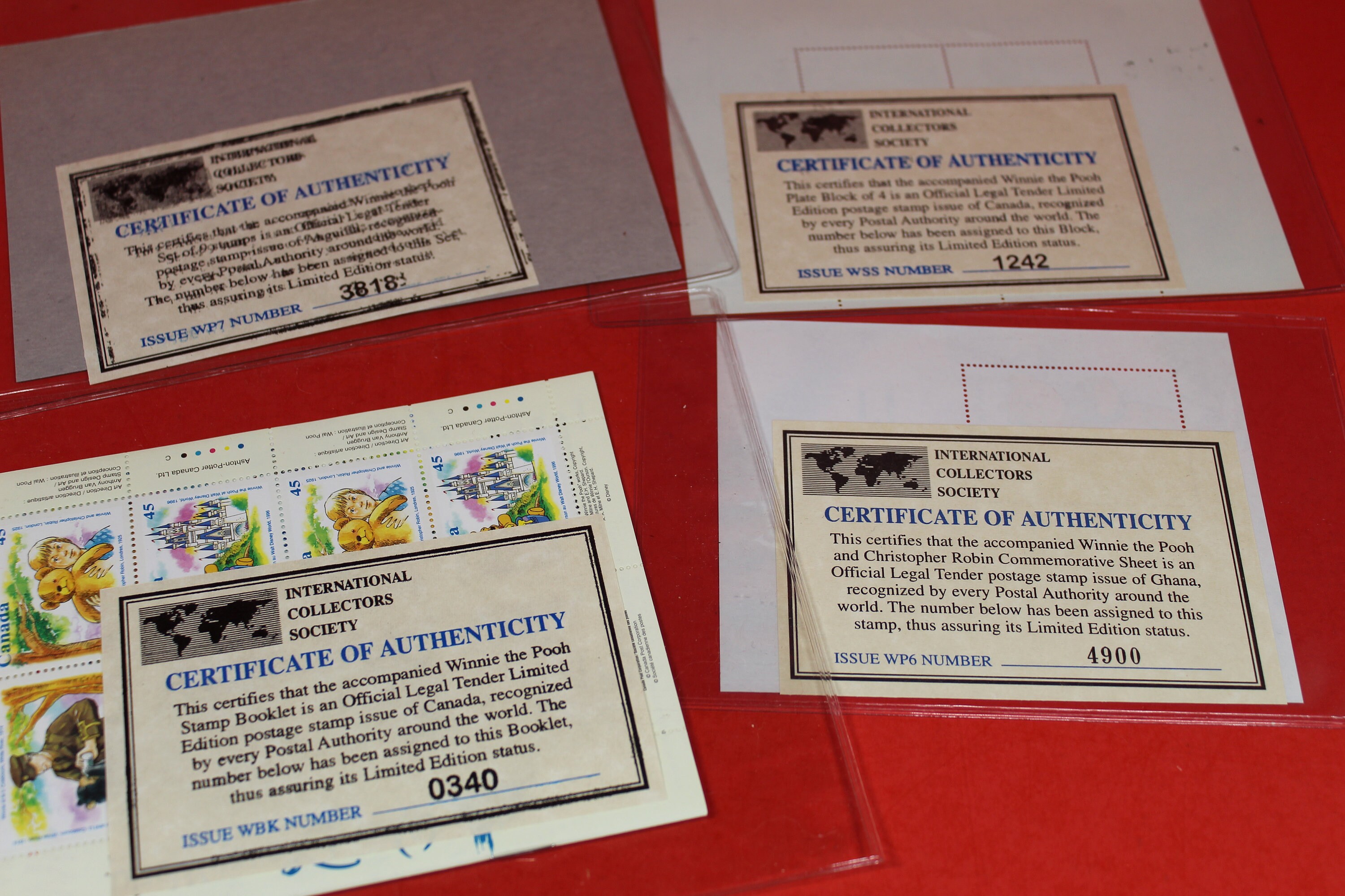 Vintage Disney Winnie the Pooh Postage Stamps With COA International ...