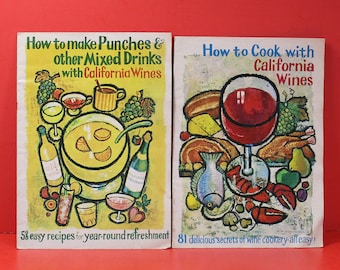 Vintage California Wine Booklets - How To Cook, Make Punches and Other Drinks with California Wines
