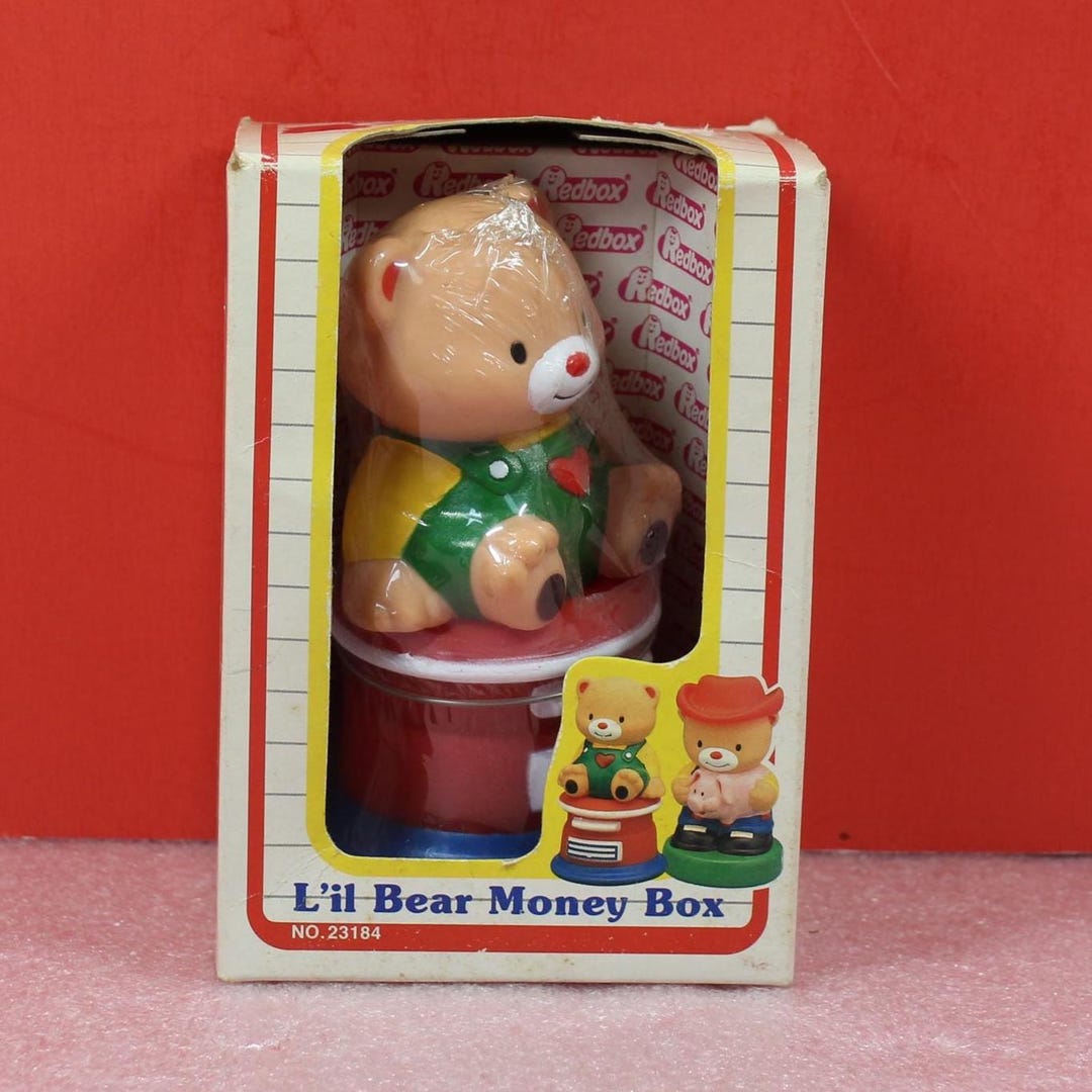 Redbox L'il Teddy Bear Money Box Vintage 90s Children's Bank New in ...