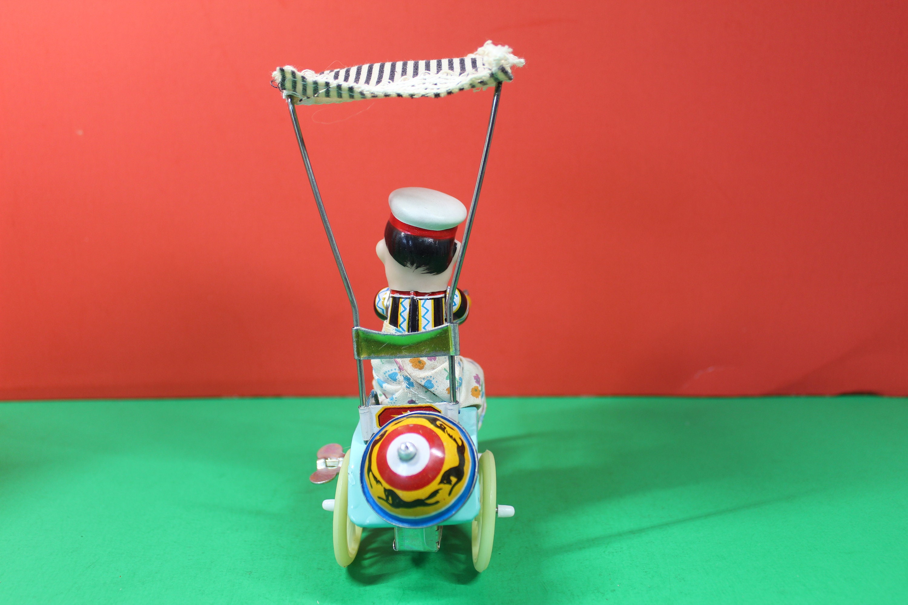 Tricycle With Bell, Vintage, Tin Litho, Wind-up Toy MS 710 Tricycle With Bell, Vintage, Tin Litho, Wind-up Toy MS 710