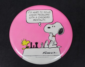 Vintage Hallmark Snoopy Plaquettes / Peanuts Springbok Edition / Hard To Solve Chess Problems With A Checker Mentality / Retro Collectible