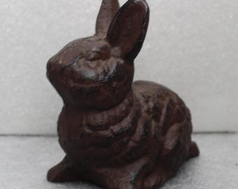 Cast Iron Bunny Rabbit Vintage Figurine