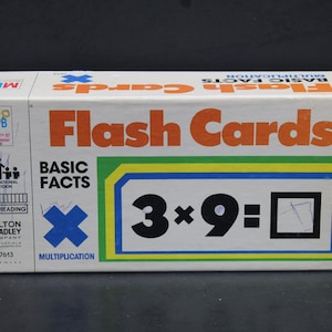 Multiplication Flash Cards Vintage 1978 Milton Bradley / Complete Boxed Set / Educational Math Flash Cards / Home School