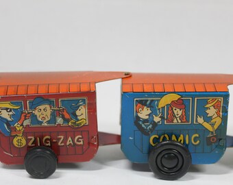 Vintage Russ Berrie & Co Plastic and Tin Wind up Toy Train